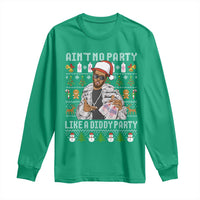 Funny Christmas Diddy Long Sleeve Shirt Aint No Party Like A Diddy Party Baby Oil Ugly Xmas - Wonder Print Shop