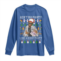Funny Christmas Diddy Long Sleeve Shirt Aint No Party Like A Diddy Party Baby Oil Ugly Xmas - Wonder Print Shop