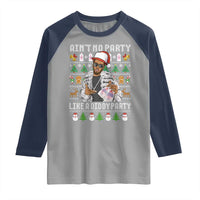 Funny Christmas Diddy Raglan Shirt Aint No Party Like A Diddy Party Baby Oil Ugly Xmas - Wonder Print Shop