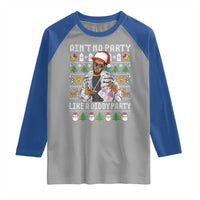 Funny Christmas Diddy Raglan Shirt Aint No Party Like A Diddy Party Baby Oil Ugly Xmas - Wonder Print Shop