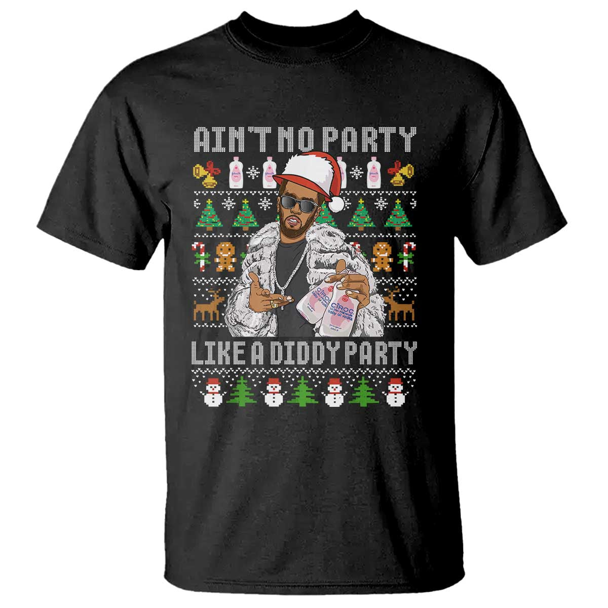 Funny Christmas Diddy T Shirt Aint No Party Like A Diddy Party Baby Oil Ugly Xmas - Wonder Print Shop