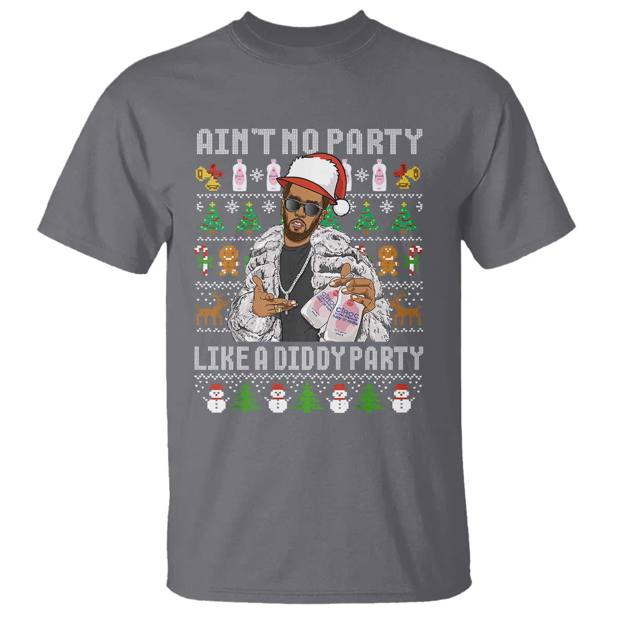 Funny Christmas Diddy T Shirt Aint No Party Like A Diddy Party Baby Oil Ugly Xmas - Wonder Print Shop