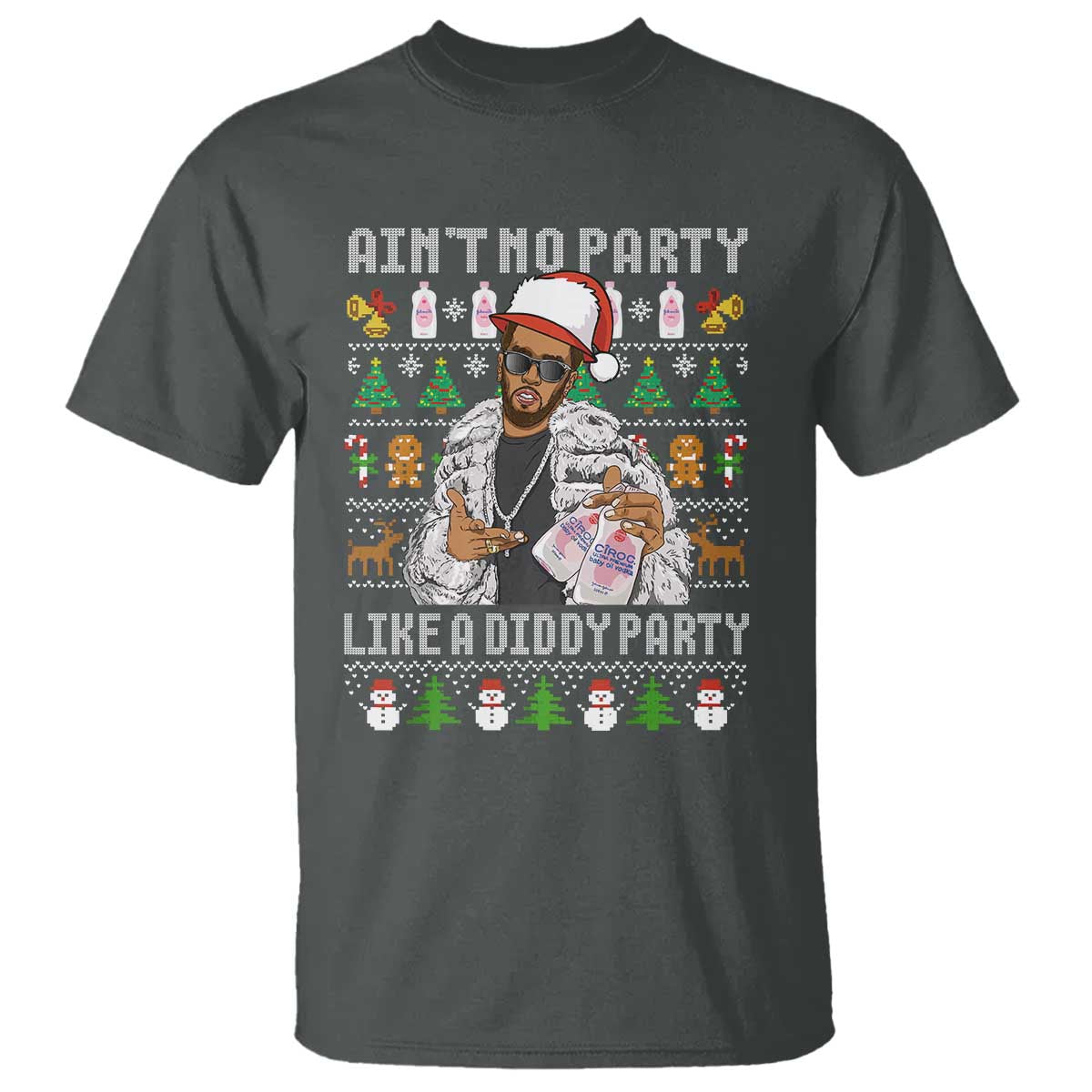 Funny Christmas Diddy T Shirt Aint No Party Like A Diddy Party Baby Oil Ugly Xmas - Wonder Print Shop