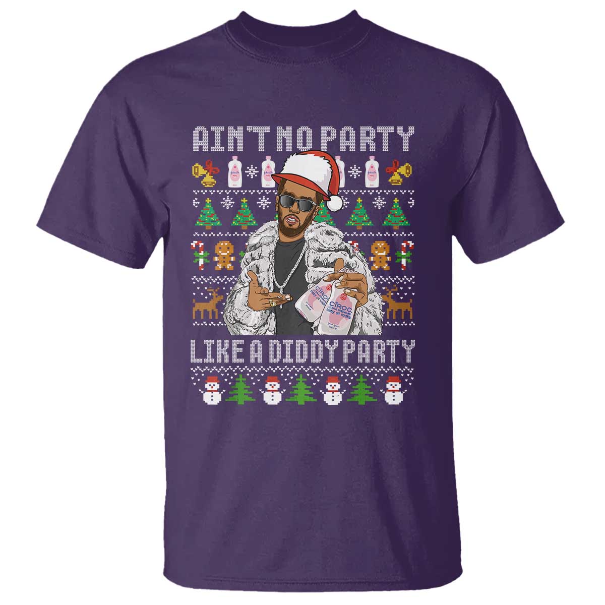 Funny Christmas Diddy T Shirt Aint No Party Like A Diddy Party Baby Oil Ugly Xmas - Wonder Print Shop