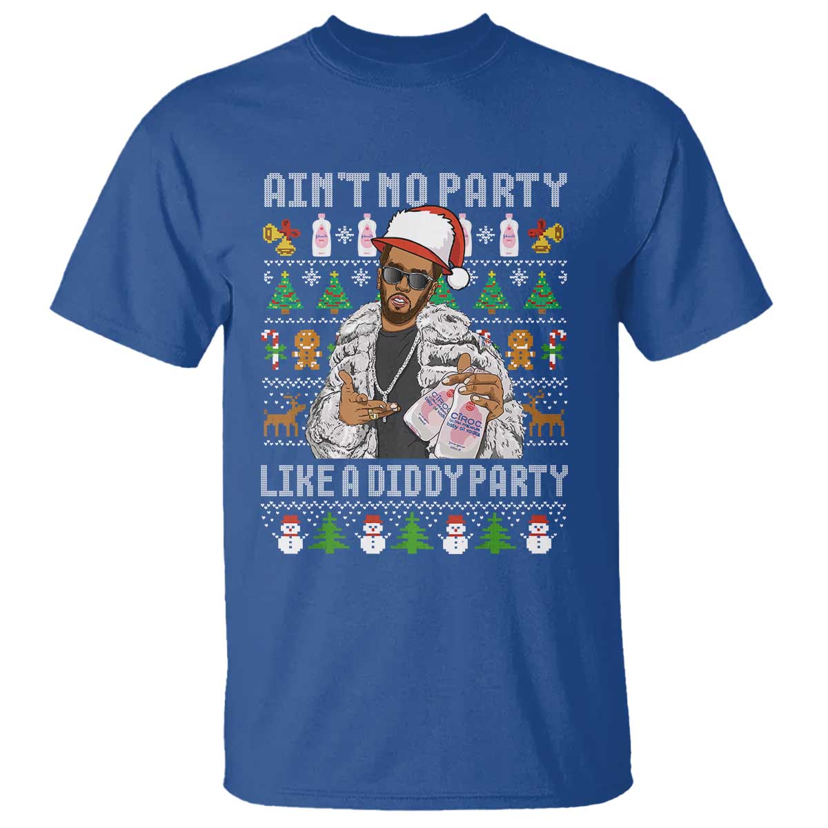 Funny Christmas Diddy T Shirt Aint No Party Like A Diddy Party Baby Oil Ugly Xmas - Wonder Print Shop