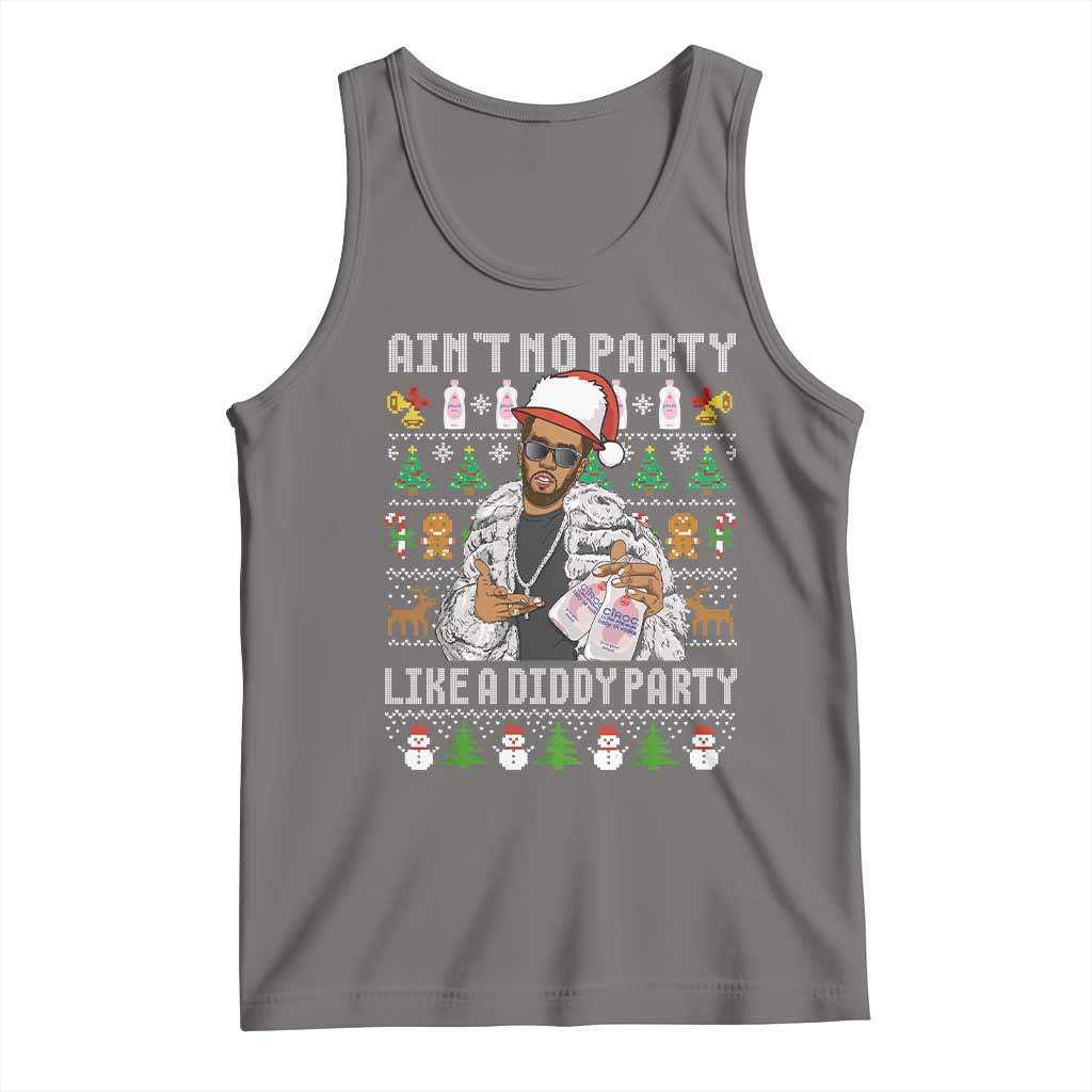 Funny Christmas Diddy Tank Top Aint No Party Like A Diddy Party Baby Oil Ugly Xmas - Wonder Print Shop