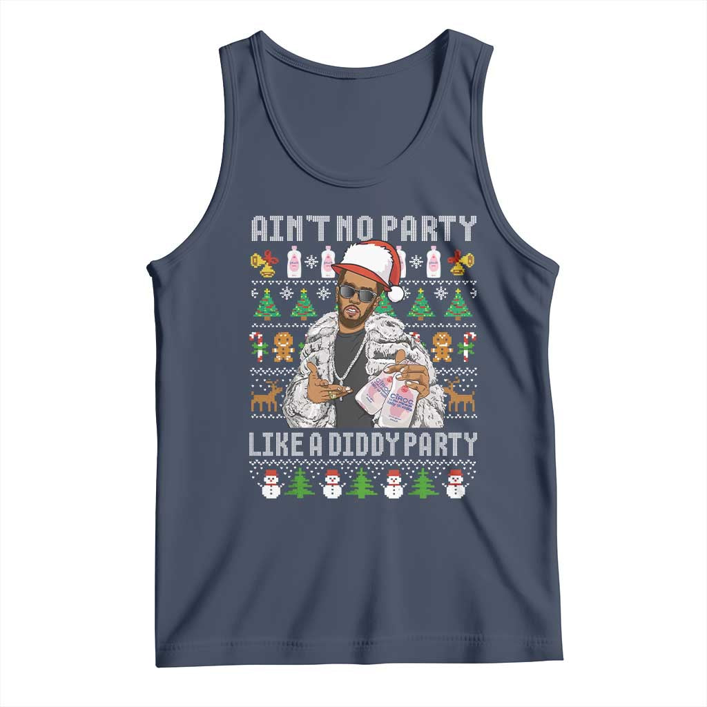 Funny Christmas Diddy Tank Top Aint No Party Like A Diddy Party Baby Oil Ugly Xmas - Wonder Print Shop