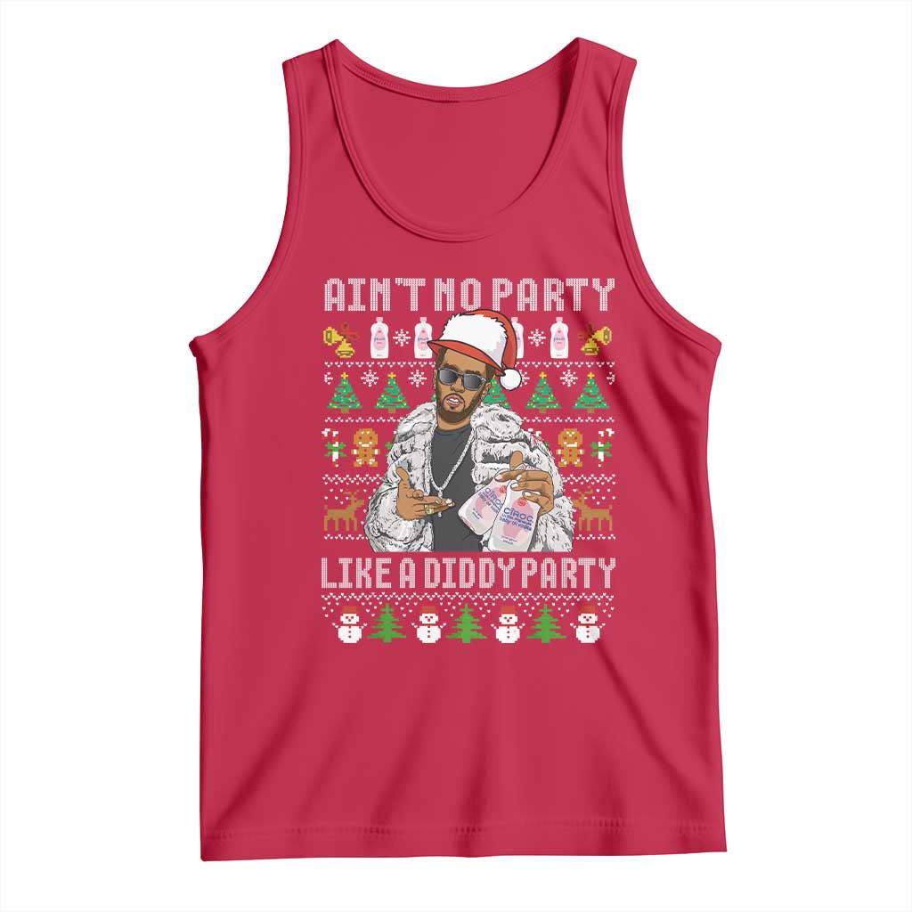 Funny Christmas Diddy Tank Top Aint No Party Like A Diddy Party Baby Oil Ugly Xmas - Wonder Print Shop