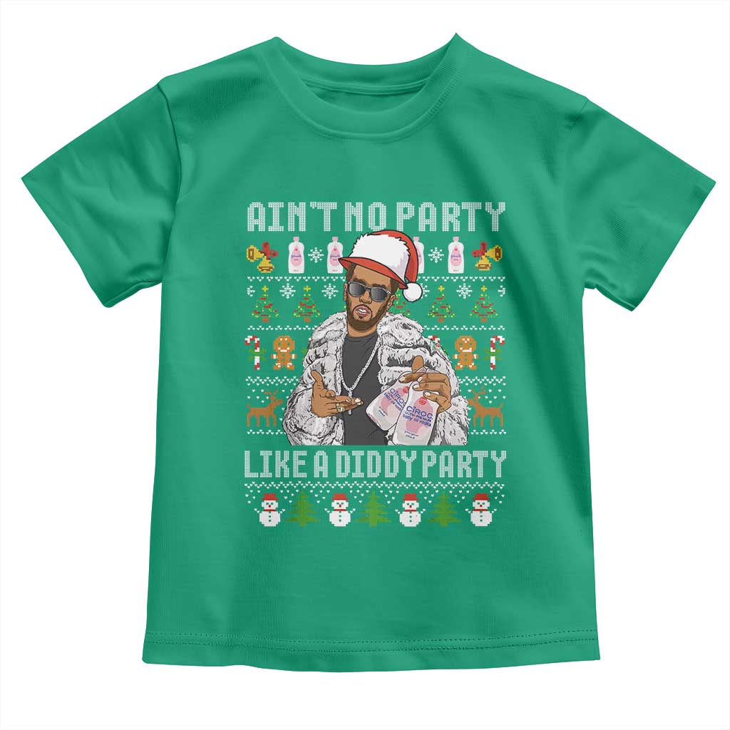 Funny Christmas Diddy Toddler T Shirt Aint No Party Like A Diddy Party Baby Oil Ugly Xmas - Wonder Print Shop