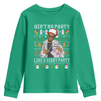 Funny Christmas Diddy Youth Sweatshirt Aint No Party Like A Diddy Party Baby Oil Ugly Xmas - Wonder Print Shop