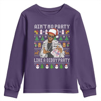 Funny Christmas Diddy Youth Sweatshirt Aint No Party Like A Diddy Party Baby Oil Ugly Xmas - Wonder Print Shop