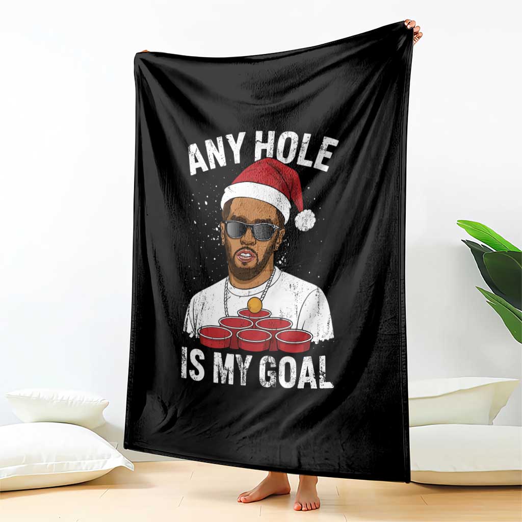 Funny Christmas Diddy Throw Blanket Any Hole is My Goal - Wonder Print Shop