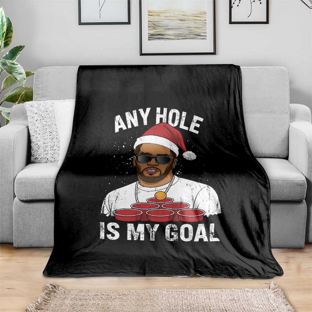 Funny Christmas Diddy Throw Blanket Any Hole is My Goal - Wonder Print Shop