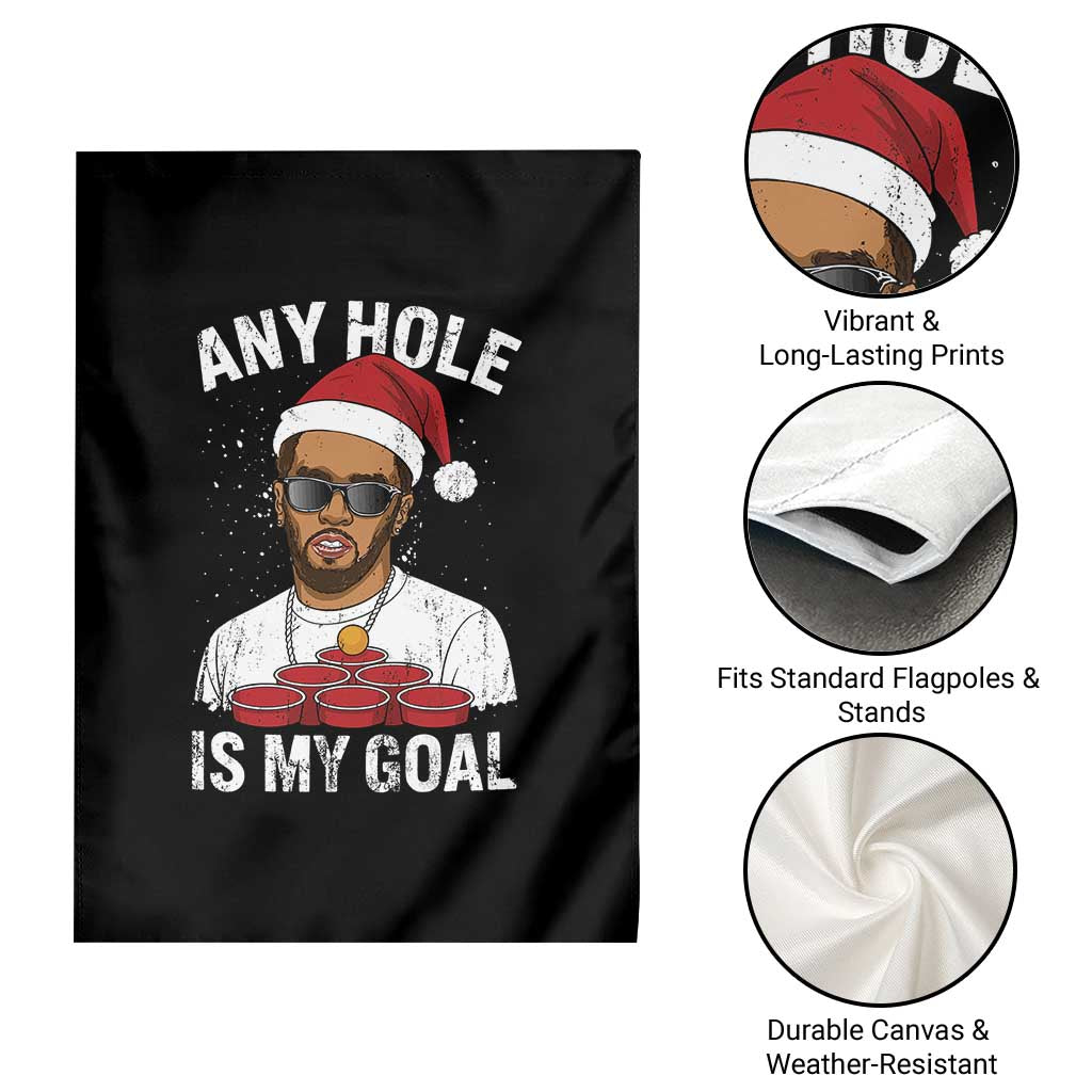Funny Christmas Diddy Garden Flag Any Hole is My Goal - Wonder Print Shop