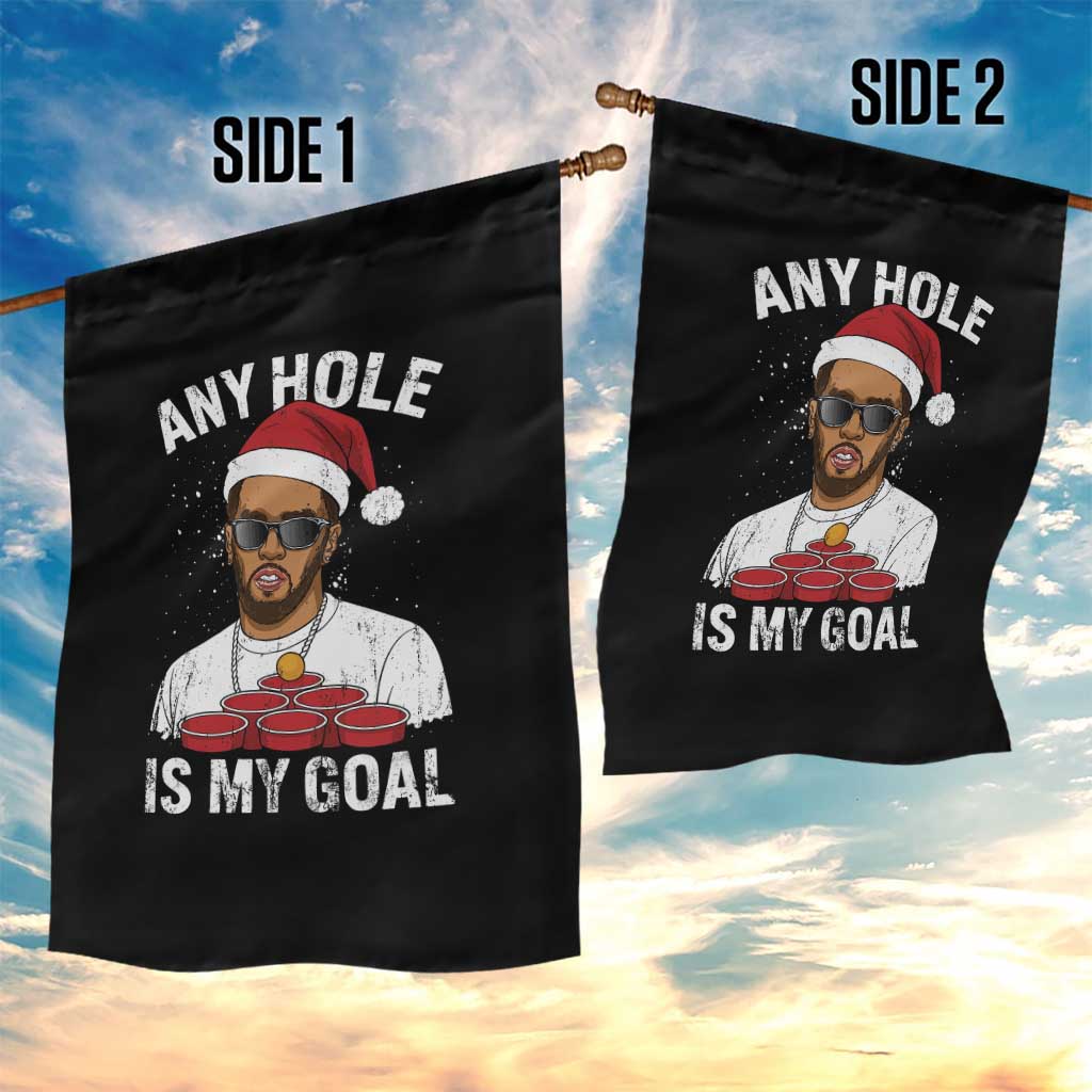 Funny Christmas Diddy Garden Flag Any Hole is My Goal - Wonder Print Shop