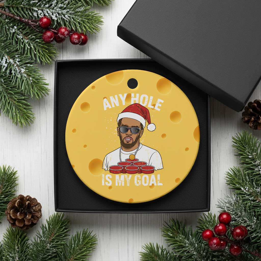 Funny Xmas Diddy Ceramic Ornament Any Hole is My Goal - Wonder Print Shop
