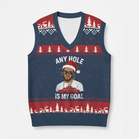 Funny Xmas Diddy V-Neck Knit Sweater Vest Any Hole is My Goal - Wonder Print Shop