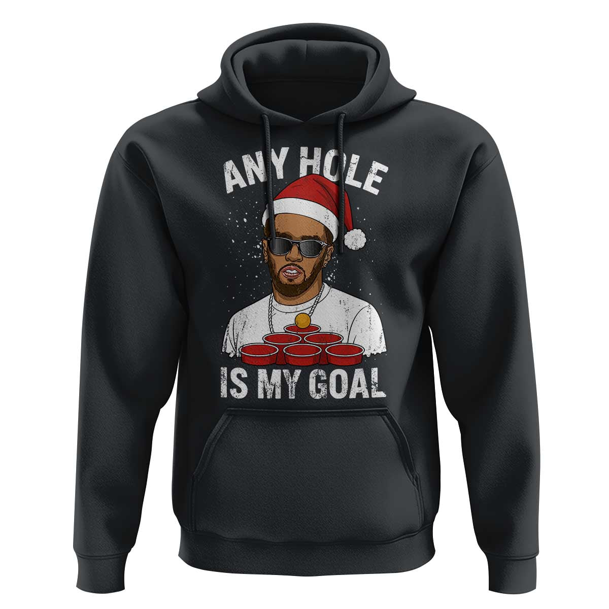 Funny Christmas Diddy Hoodie Any Hole is My Goal - Wonder Print Shop