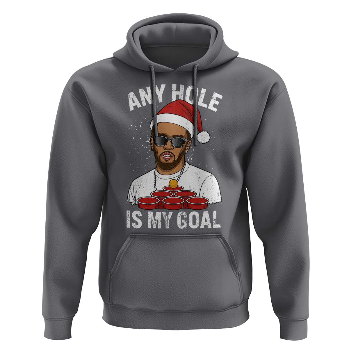 Funny Christmas Diddy Hoodie Any Hole is My Goal - Wonder Print Shop