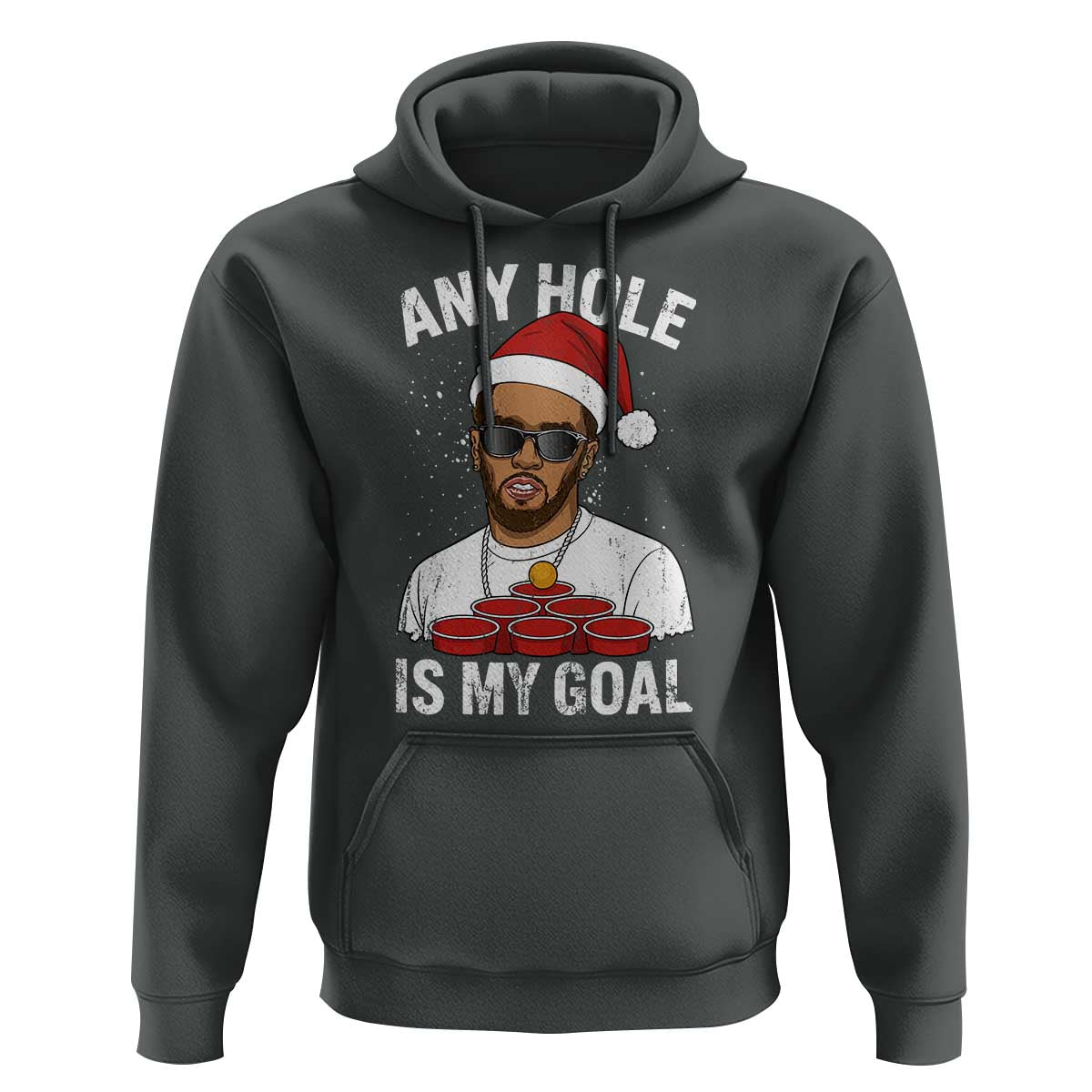 Funny Christmas Diddy Hoodie Any Hole is My Goal - Wonder Print Shop
