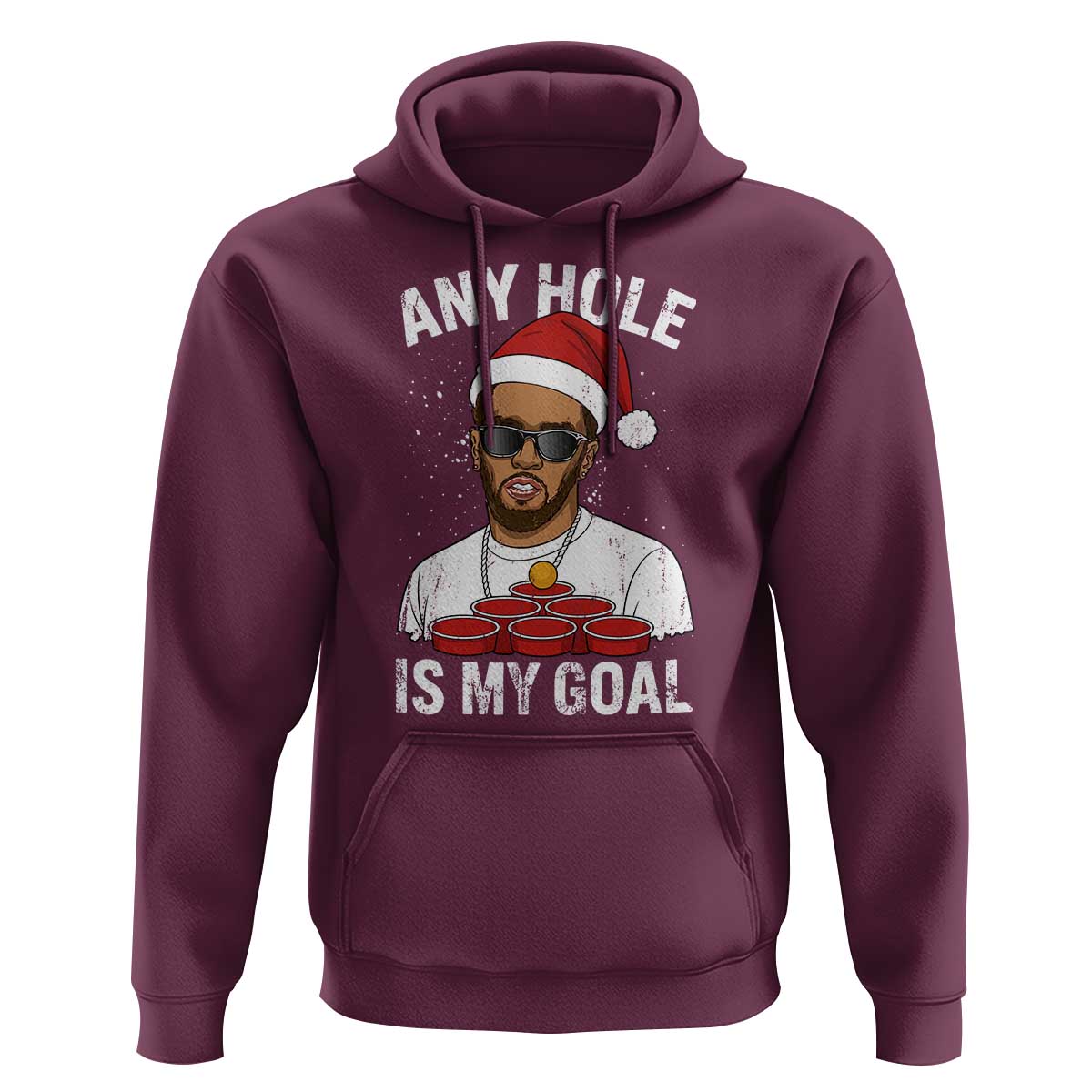 Funny Christmas Diddy Hoodie Any Hole is My Goal - Wonder Print Shop