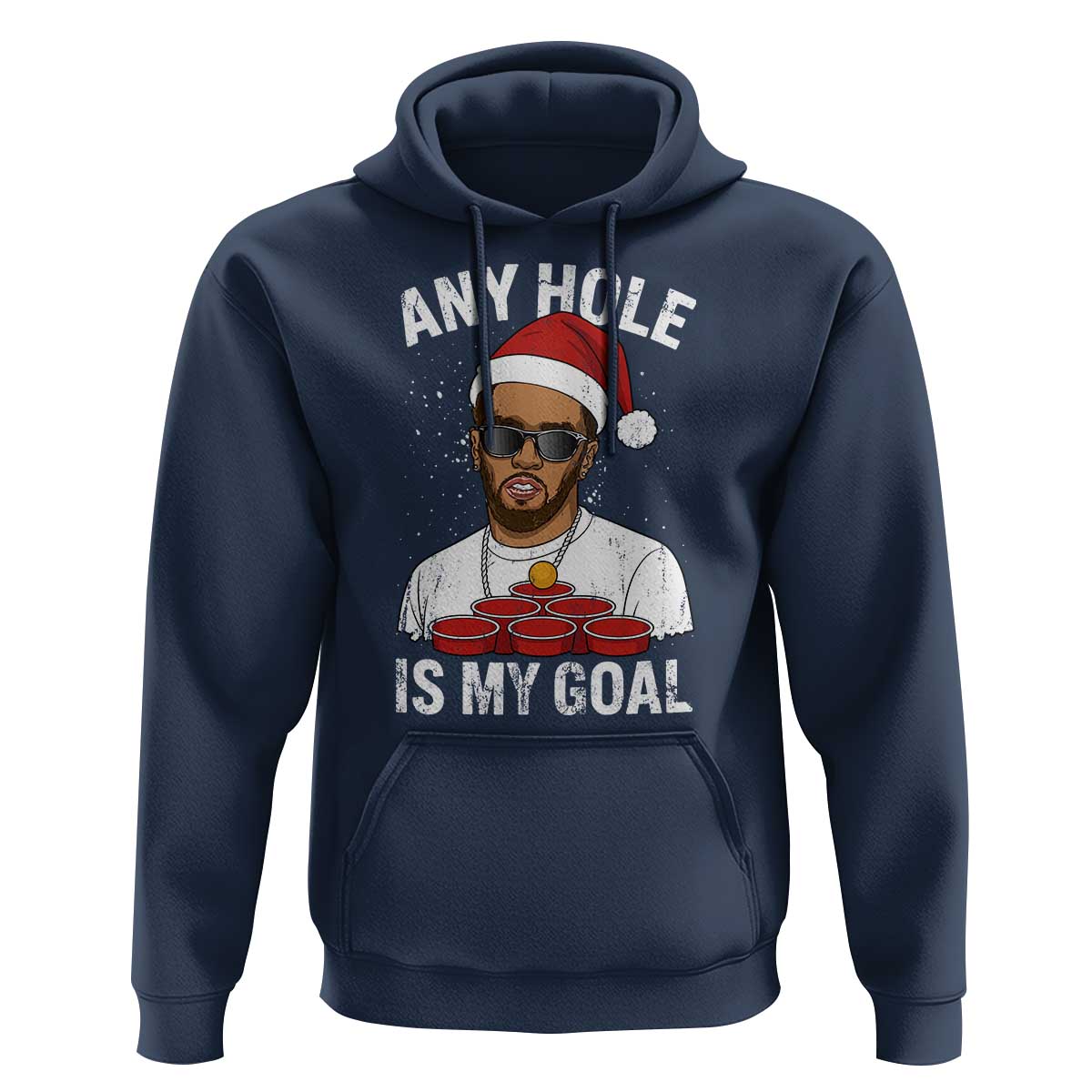 Funny Christmas Diddy Hoodie Any Hole is My Goal - Wonder Print Shop