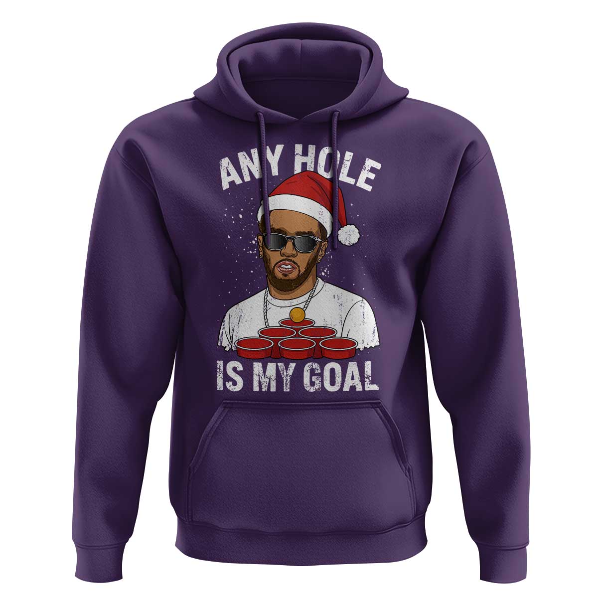 Funny Christmas Diddy Hoodie Any Hole is My Goal - Wonder Print Shop
