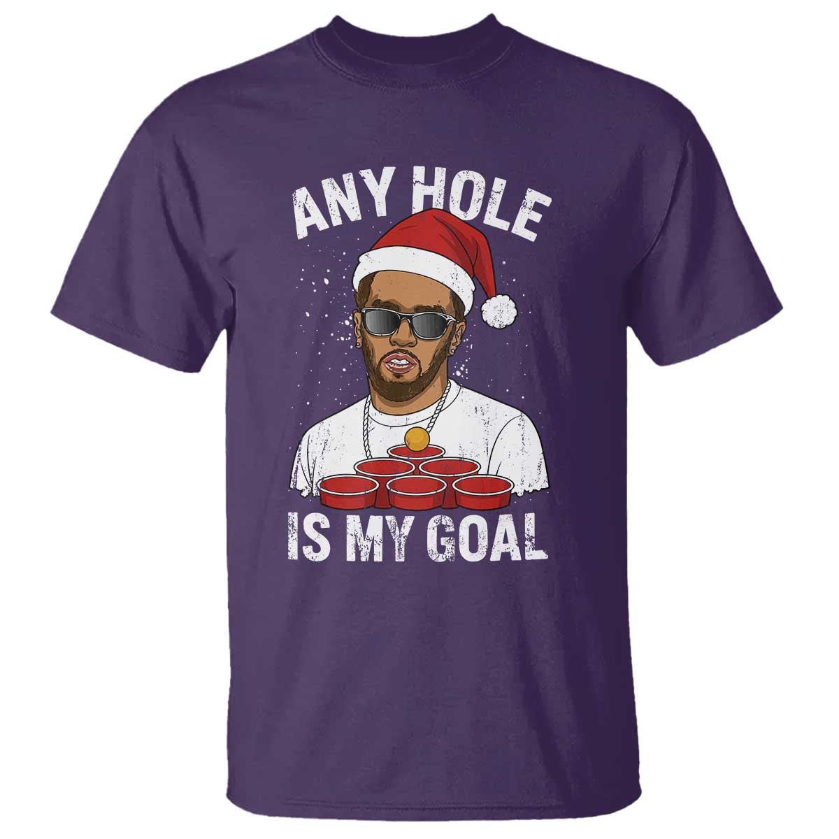 Funny Christmas Diddy T Shirt Any Hole is My Goal - Wonder Print Shop