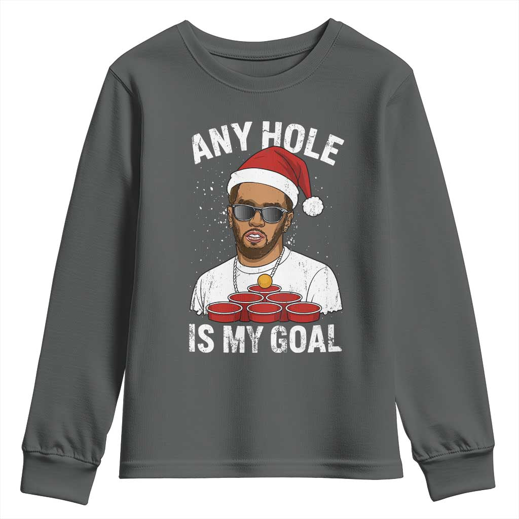 Funny Christmas Diddy Youth Sweatshirt Any Hole is My Goal - Wonder Print Shop