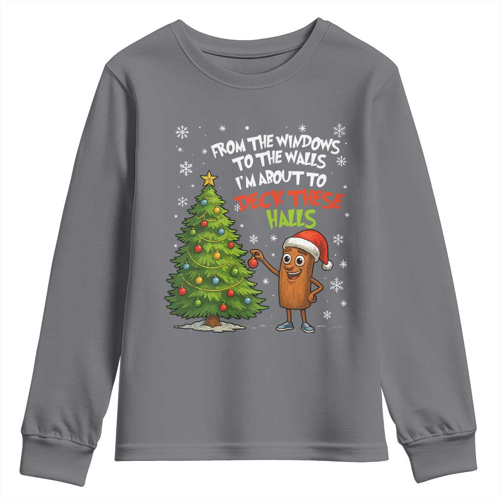 Funny Christmas Italian Brainrot Youth Sweatshirt Funny Memes From The Windows to the Walls I'm About To - Wonder Print Shop