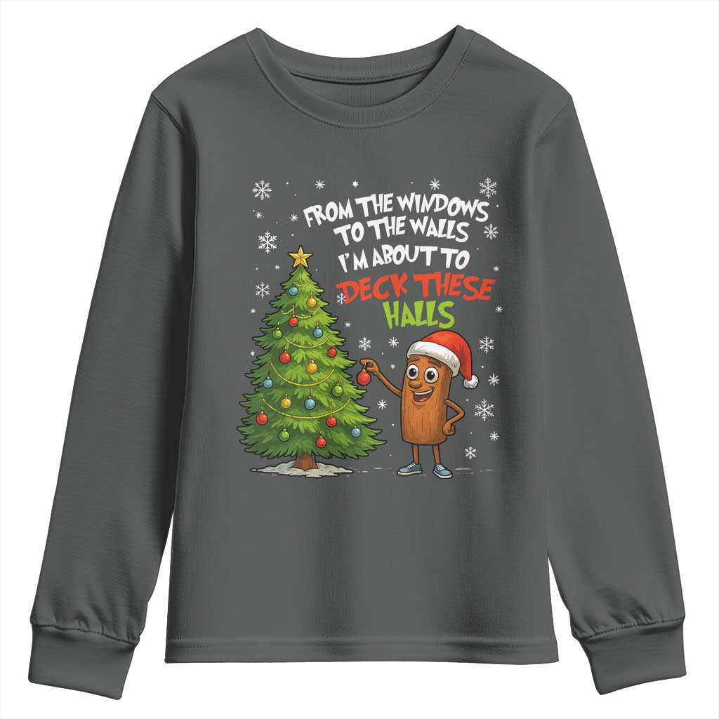 Funny Christmas Italian Brainrot Youth Sweatshirt Funny Memes From The Windows to the Walls I'm About To - Wonder Print Shop