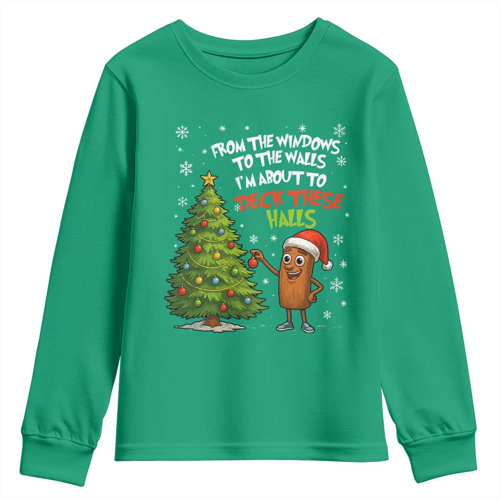 Funny Christmas Italian Brainrot Youth Sweatshirt Funny Memes From The Windows to the Walls I'm About To - Wonder Print Shop