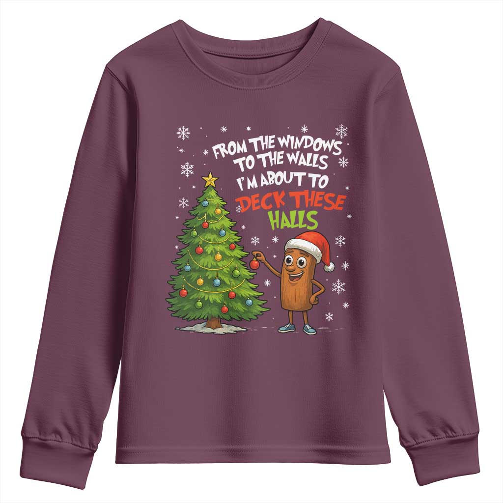 Funny Christmas Italian Brainrot Youth Sweatshirt Funny Memes From The Windows to the Walls I'm About To - Wonder Print Shop