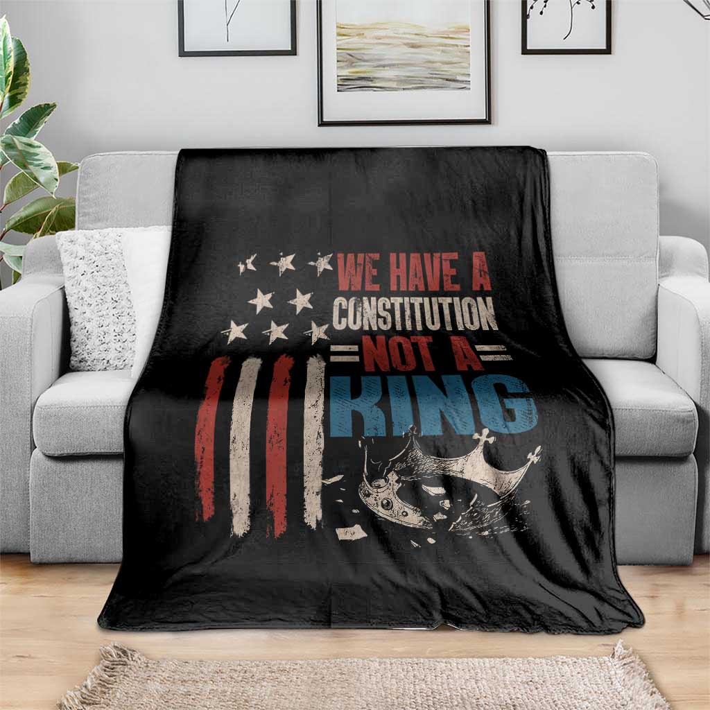 No Kings Protest Throw Blanket We Have A Constitution Not A King American Flag - Wonder Print Shop
