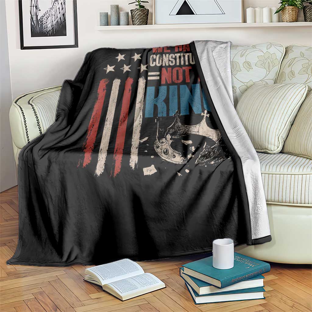 No Kings Protest Throw Blanket We Have A Constitution Not A King American Flag - Wonder Print Shop