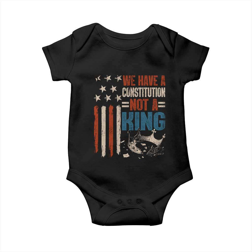 No Kings Protest Baby Onesie We Have A Constitution Not A King American Flag - Wonder Print Shop