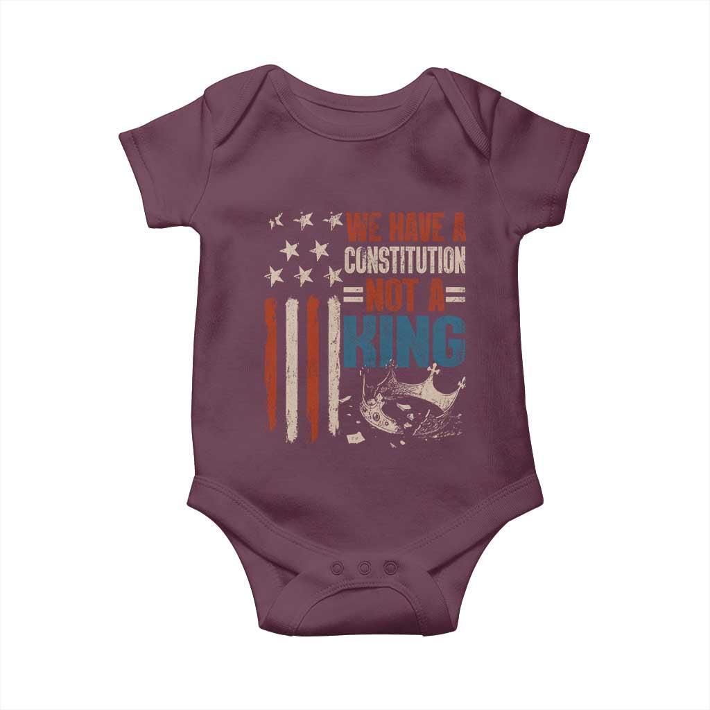 No Kings Protest Baby Onesie We Have A Constitution Not A King American Flag - Wonder Print Shop
