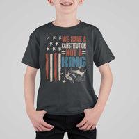 No Kings Protest T Shirt For Kid We Have A Constitution Not A King American Flag - Wonder Print Shop