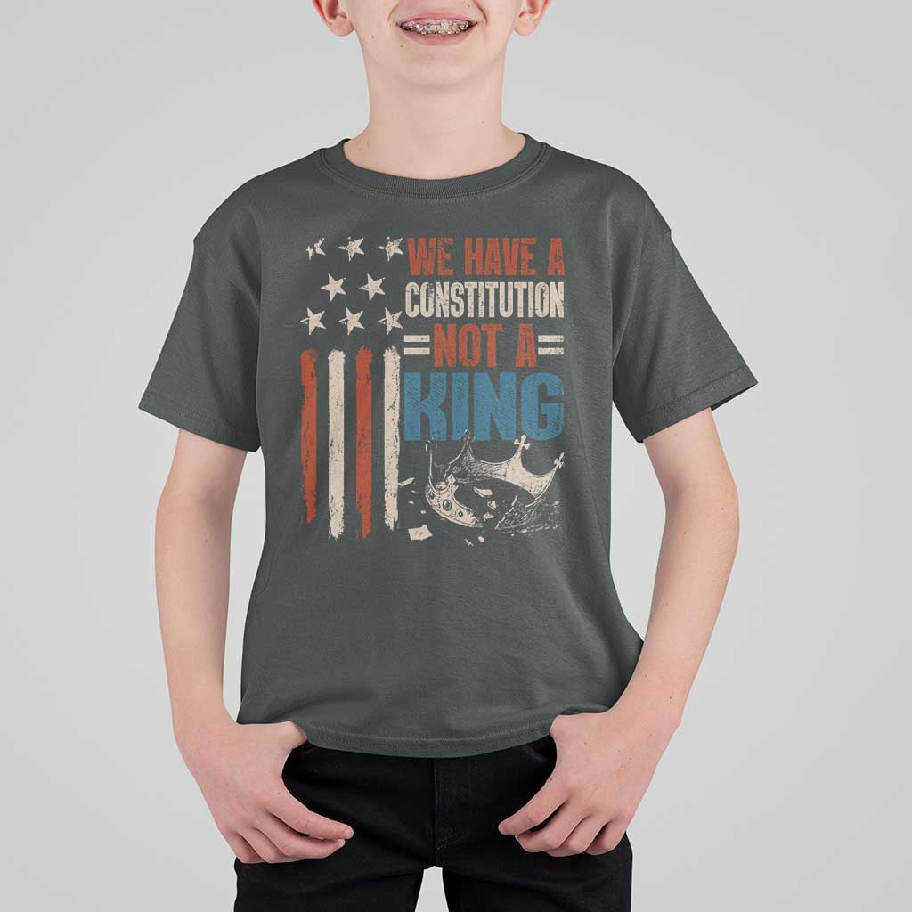 No Kings Protest T Shirt For Kid We Have A Constitution Not A King American Flag - Wonder Print Shop