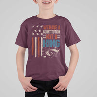 No Kings Protest T Shirt For Kid We Have A Constitution Not A King American Flag - Wonder Print Shop