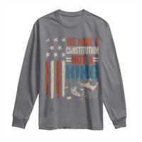 No Kings Protest Long Sleeve Shirt We Have A Constitution Not A King American Flag - Wonder Print Shop