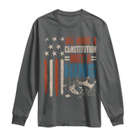 No Kings Protest Long Sleeve Shirt We Have A Constitution Not A King American Flag - Wonder Print Shop