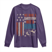 No Kings Protest Long Sleeve Shirt We Have A Constitution Not A King American Flag - Wonder Print Shop