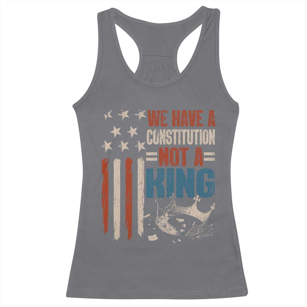 No Kings Protest Racerback Tank Top We Have A Constitution Not A King American Flag - Wonder Print Shop