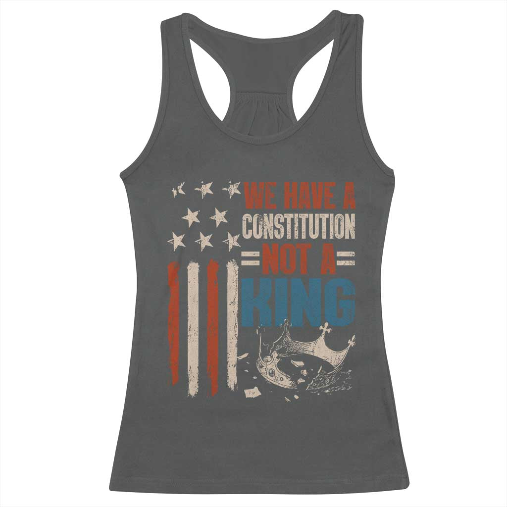 No Kings Protest Racerback Tank Top We Have A Constitution Not A King American Flag - Wonder Print Shop