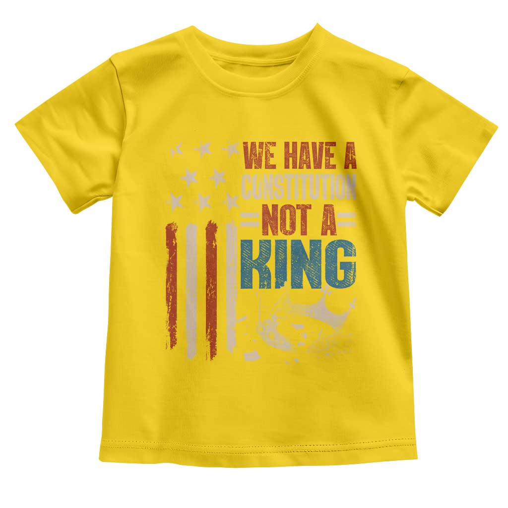 No Kings Protest Toddler T Shirt We Have A Constitution Not A King American Flag - Wonder Print Shop