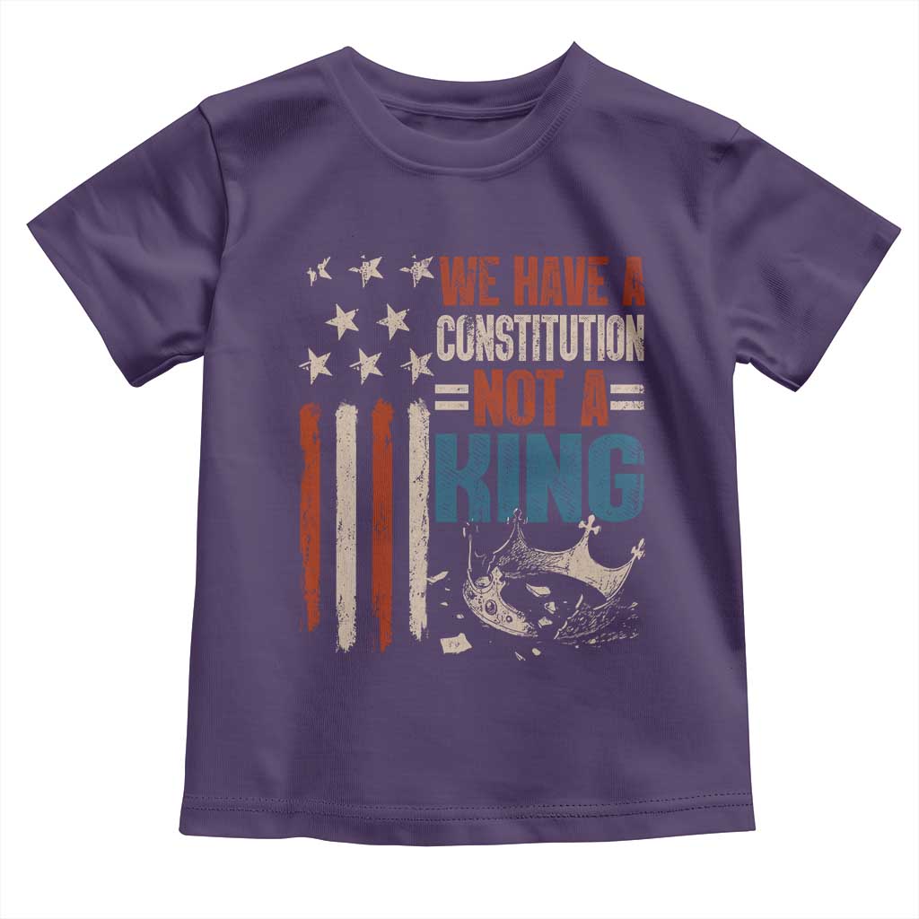 No Kings Protest Toddler T Shirt We Have A Constitution Not A King American Flag - Wonder Print Shop