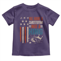 No Kings Protest Toddler T Shirt We Have A Constitution Not A King American Flag - Wonder Print Shop