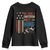 No Kings Protest Youth Sweatshirt We Have A Constitution Not A King American Flag - Wonder Print Shop