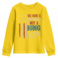No Kings Protest Youth Sweatshirt We Have A Constitution Not A King American Flag - Wonder Print Shop